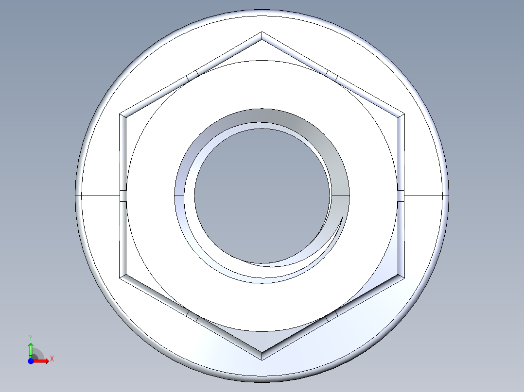 公制法兰螺母-FN M8x1.25.STEP前视图