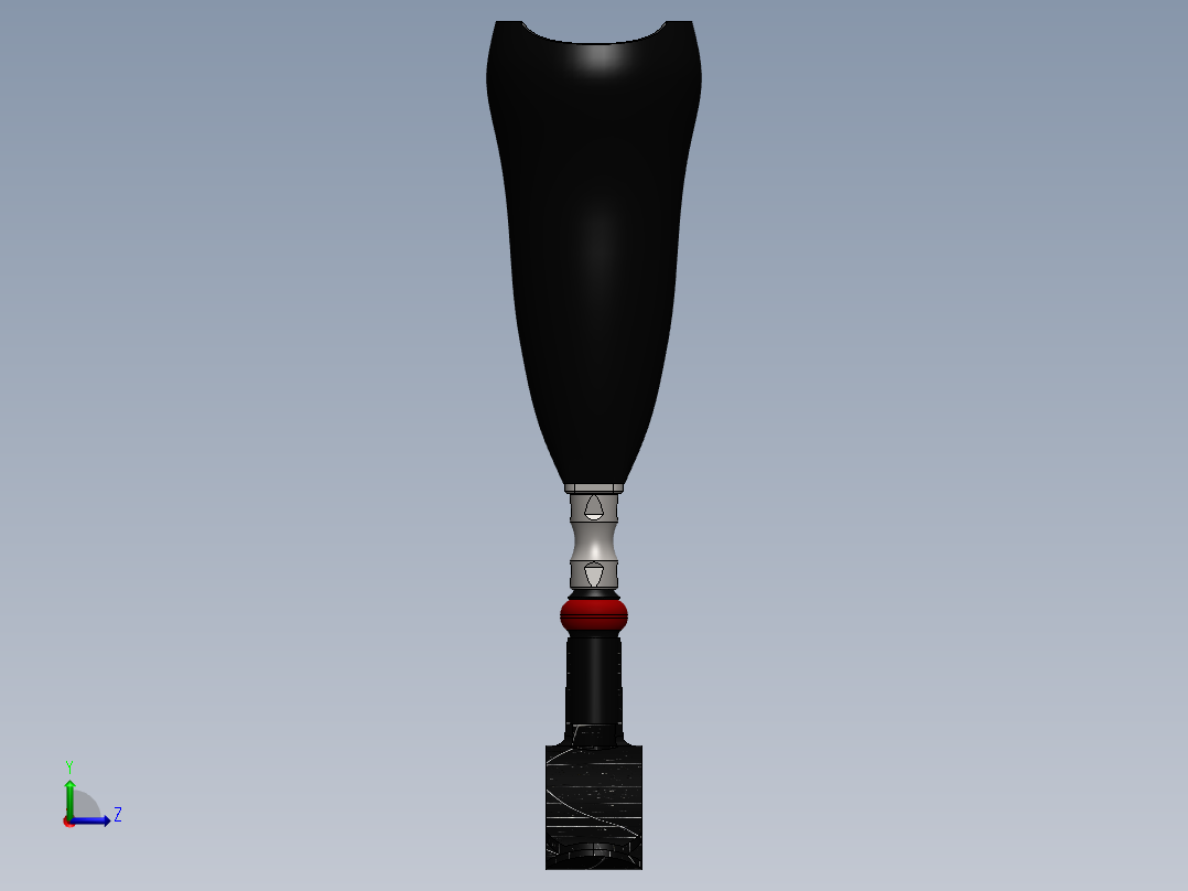 膝关节假体下面左视图