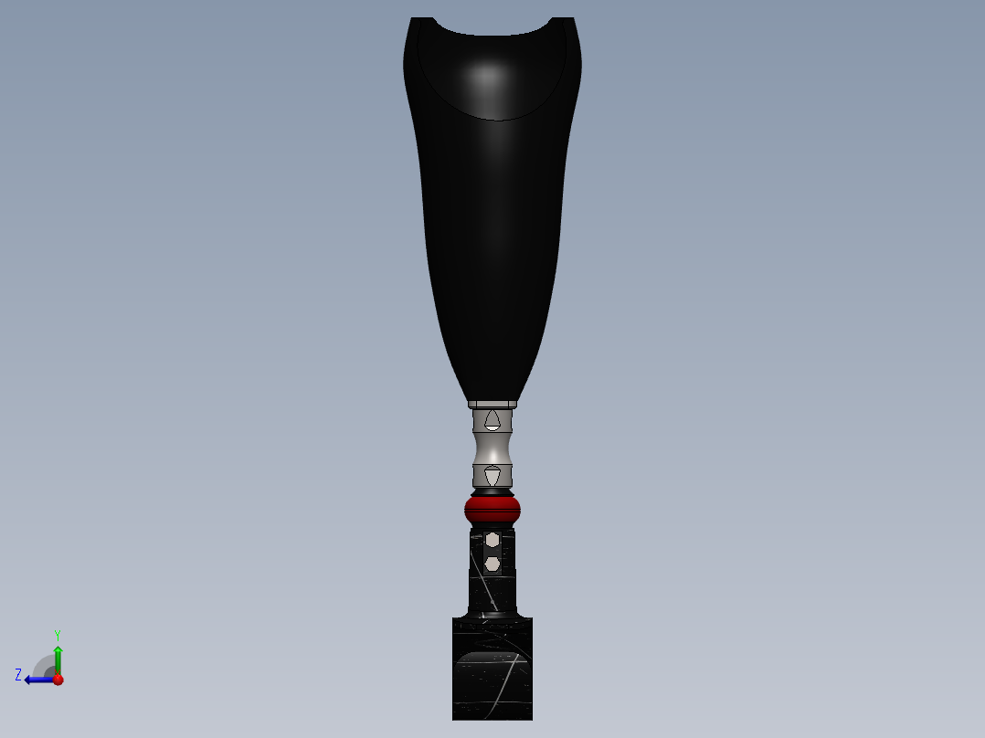 膝关节假体下面右视图