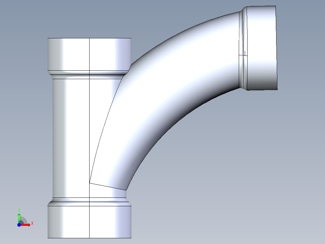 船舶管路系统S9_SeaDrainPLUS_LongTurnTee-SxSxS_37E173002_2in Sea Drain Plus - Long Turn Tee - SxSxS前视图