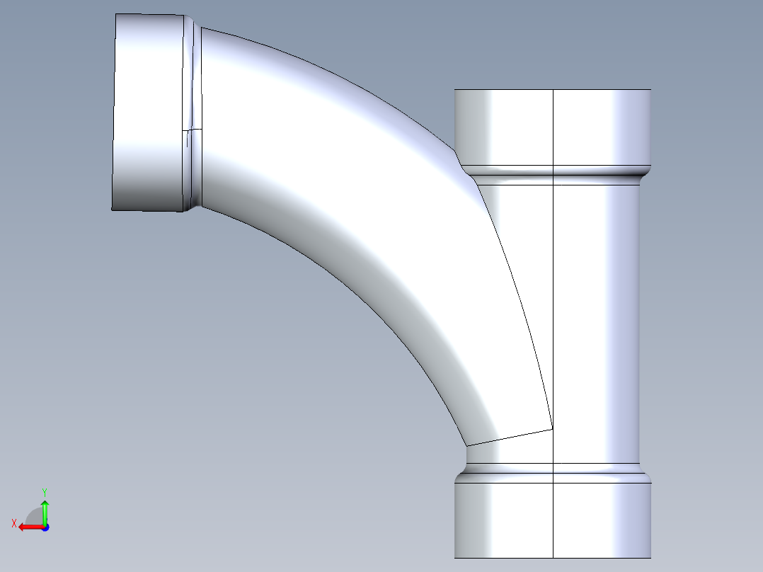 船舶管路系统S9_SeaDrainPLUS_LongTurnTee-SxSxS_37E173002_2in Sea Drain Plus - Long Turn Tee - SxSxS后视图