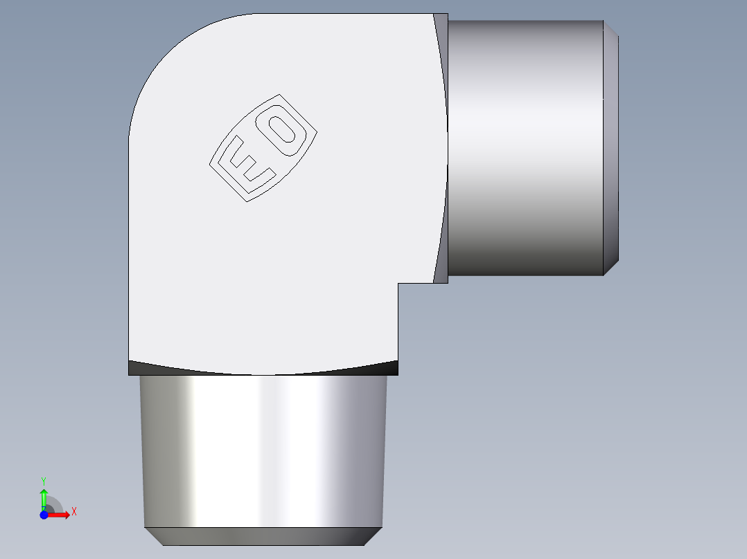 卡套式工业通用硬管接头EO_Male_stud_elbow_WE10SRCFX前视图