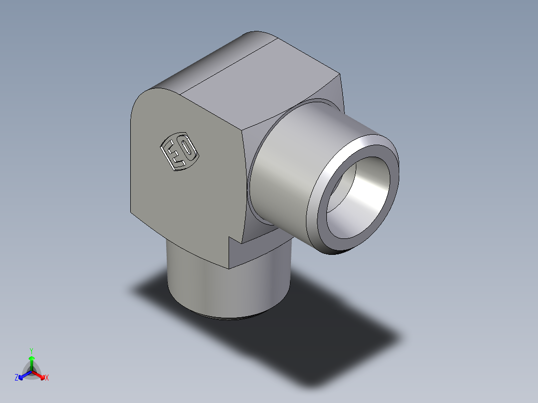 卡套式工业通用硬管接头EO_Male_stud_elbow_WE10SRCFX正等轴测图