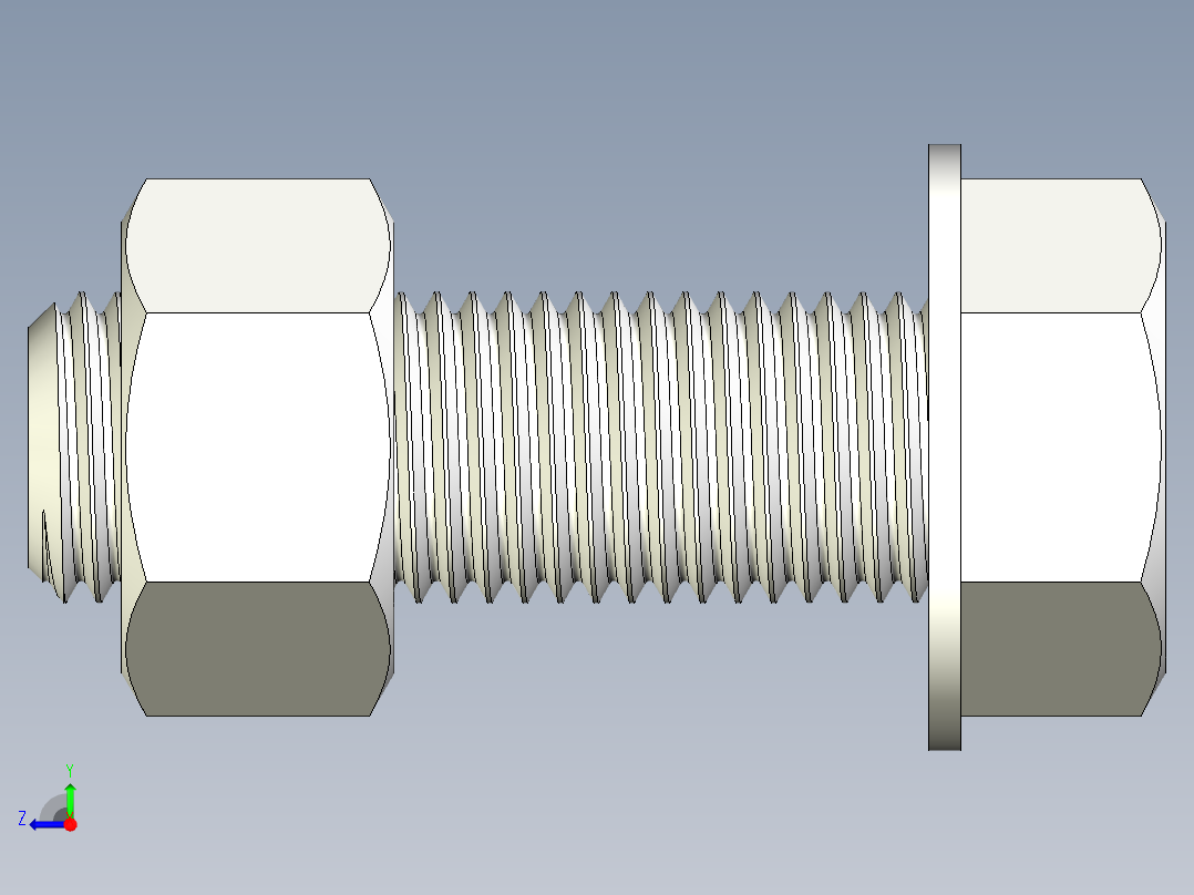 螺栓和六角螺母-1 34 - 5 UNC右视图