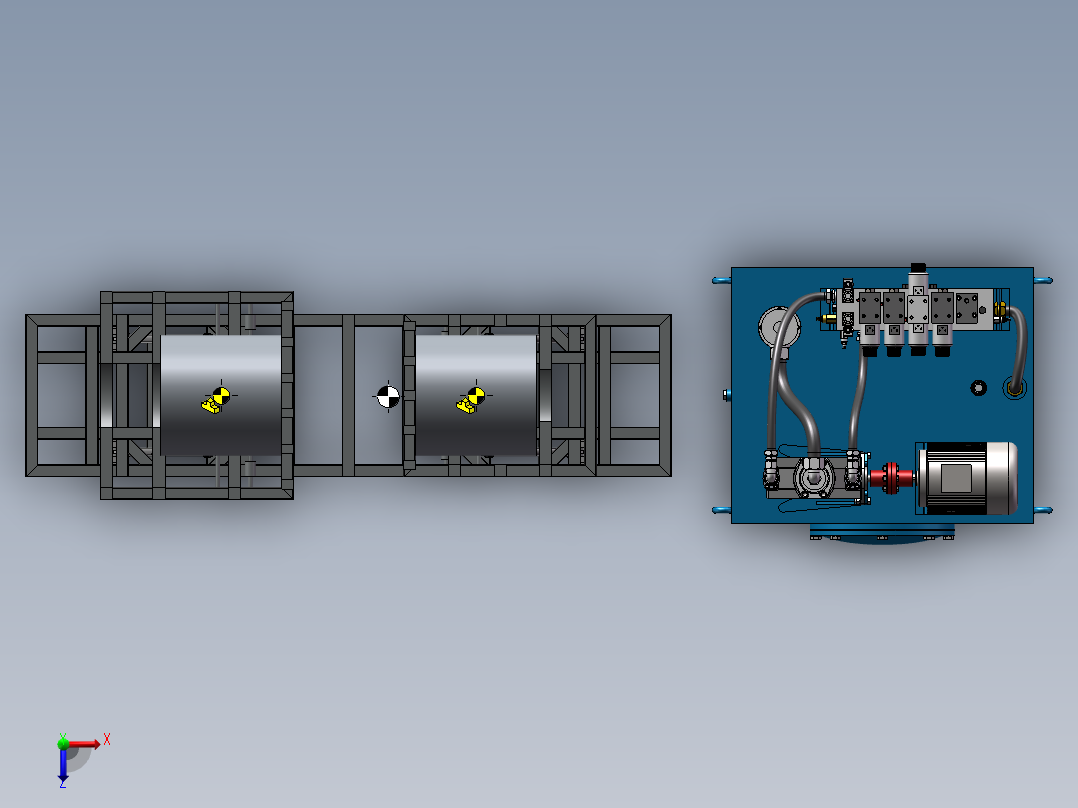 200T翻转试验平台俯视图