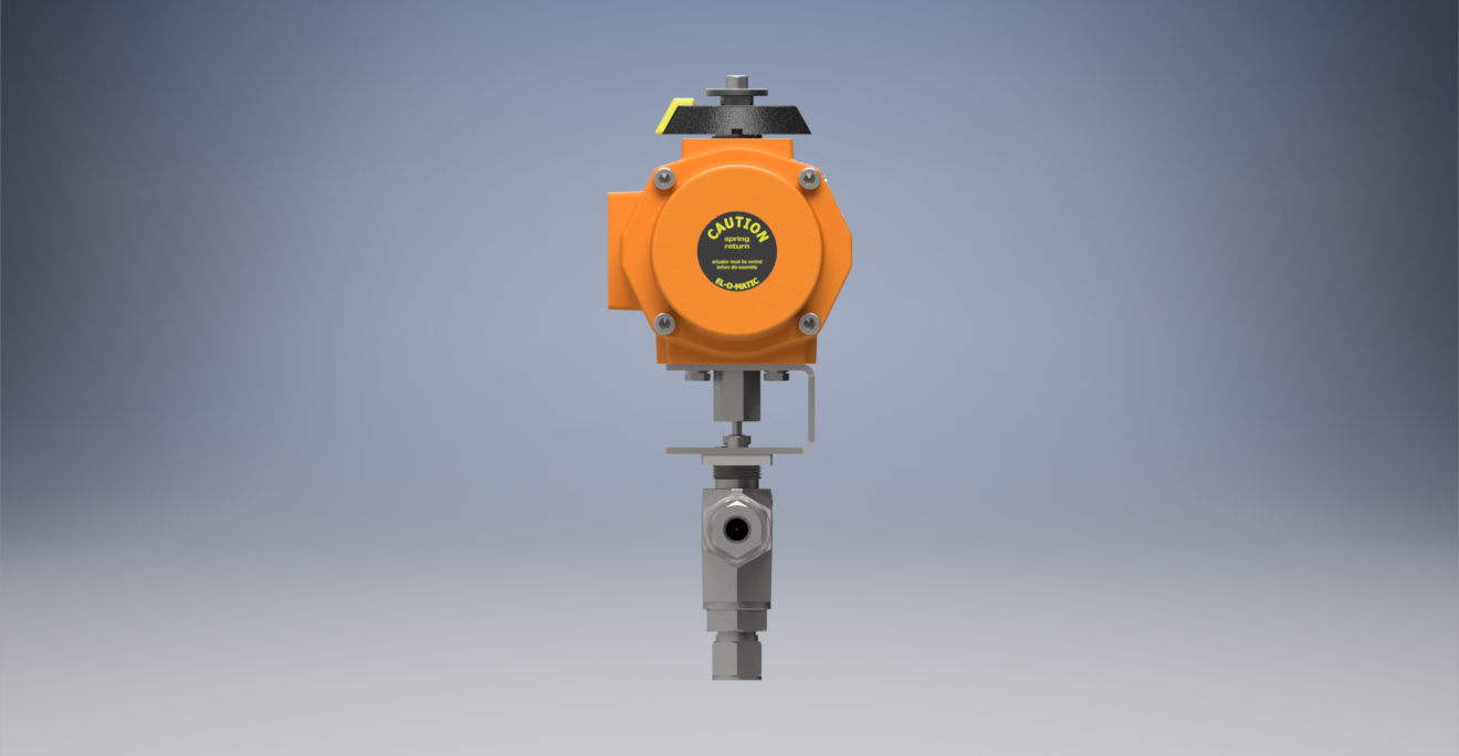 三通球阀带EL-O-Matic PE-60气动执行机构、弹簧复位