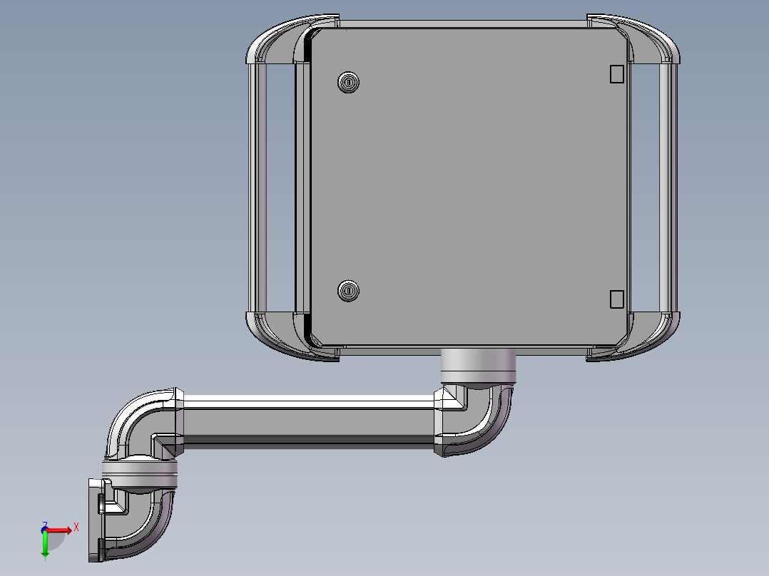 向上墙座+90度箱体连接器+控制箱后视图