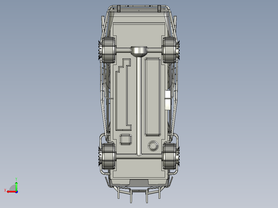 疯狂麦克斯越野车模型3D图纸 CATIA设计 附STP格式后视图