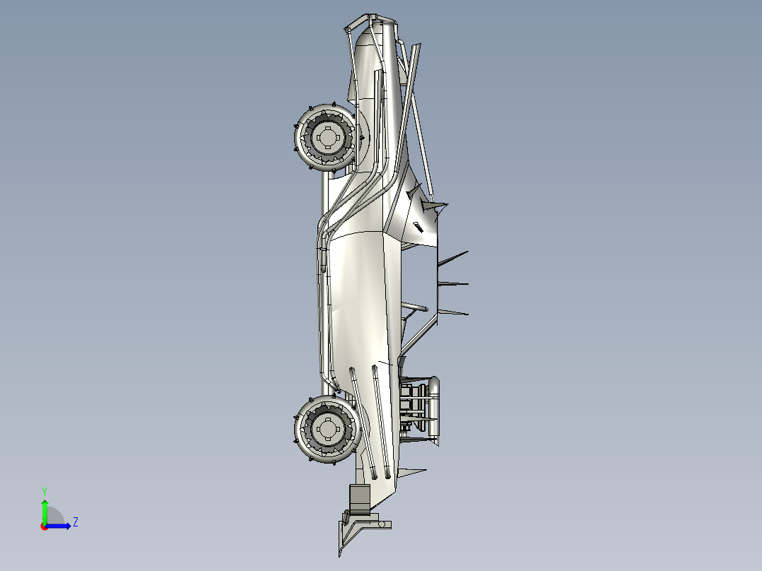 疯狂麦克斯越野车模型3D图纸 CATIA设计 附STP格式左视图