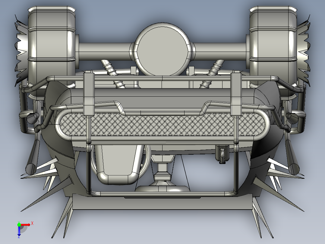 疯狂麦克斯越野车模型3D图纸 CATIA设计 附STP格式俯视图