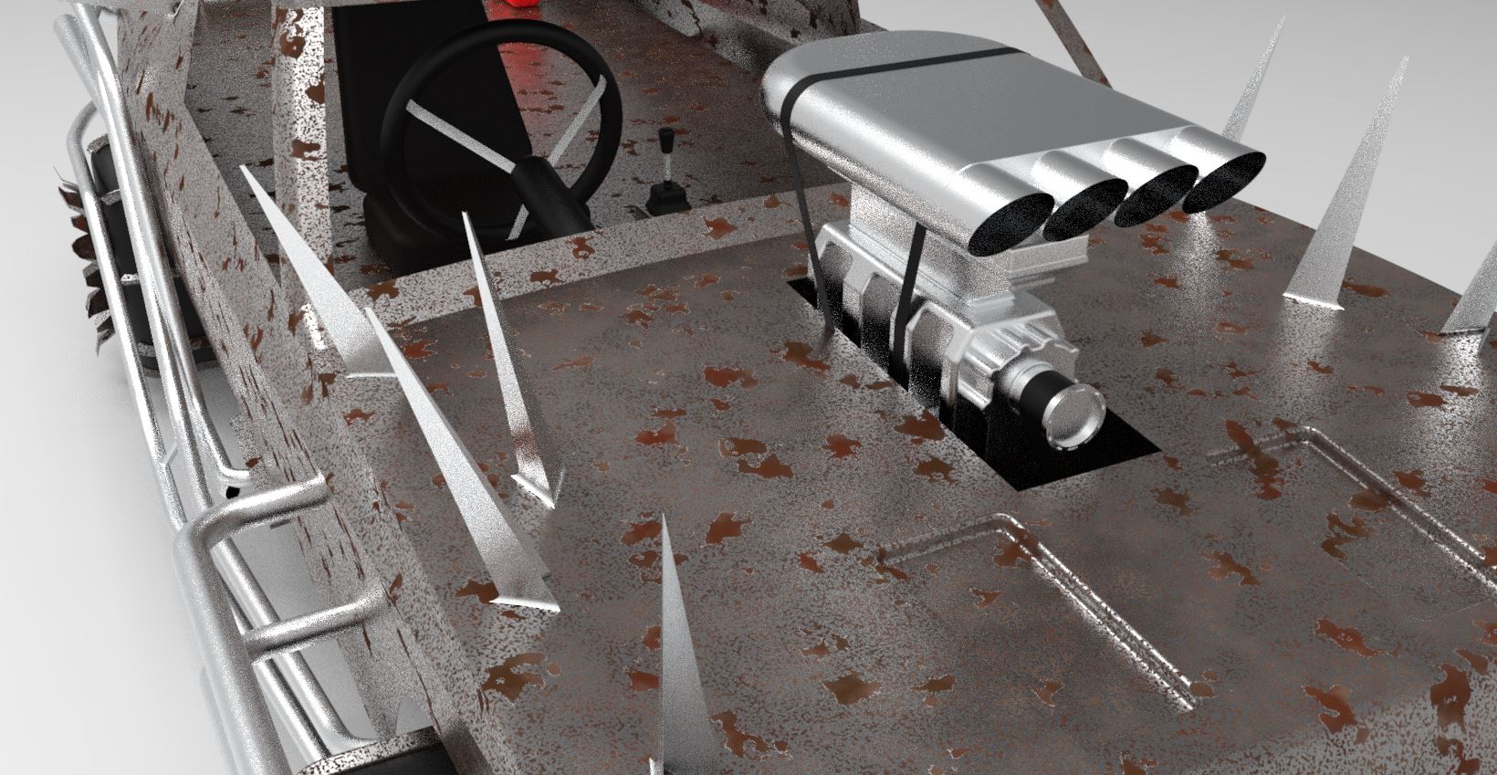 疯狂麦克斯越野车模型3D图纸 CATIA设计 附STP格式