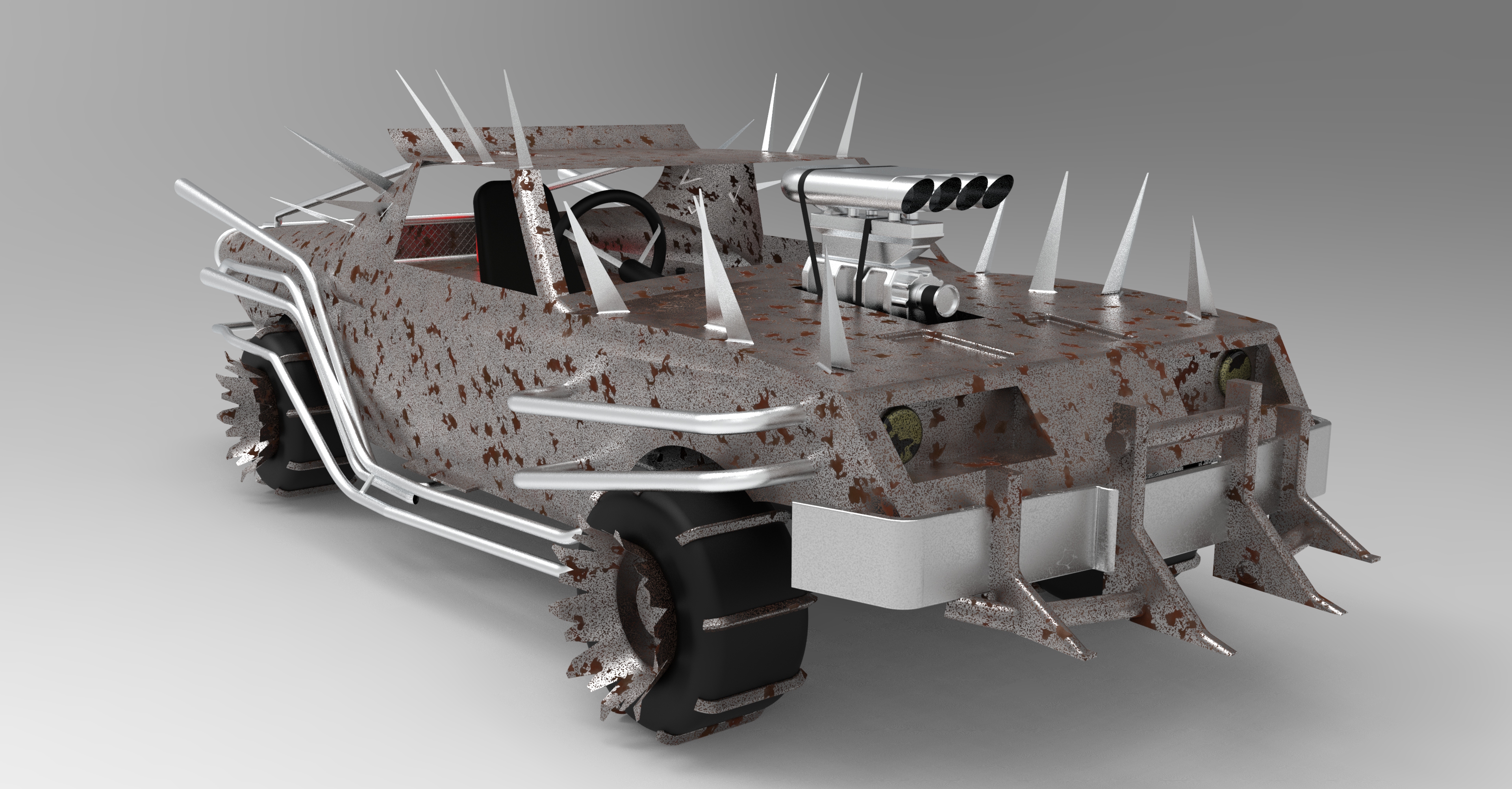 疯狂麦克斯越野车模型3D图纸 CATIA设计 附STP格式