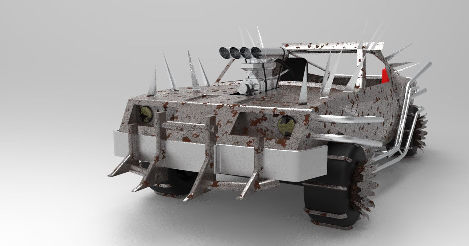 疯狂麦克斯越野车模型3D图纸 CATIA设计 附STP格式