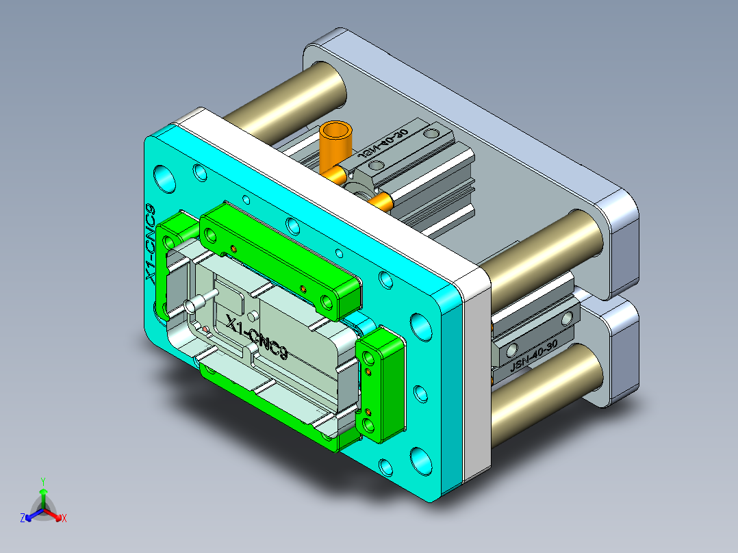 X1-笔记本CNC工装夹具三维模型CNC9-1203正等轴测图