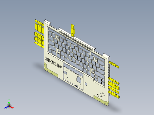 电脑外壳C件侧孔侧孔GONOGO检具模型