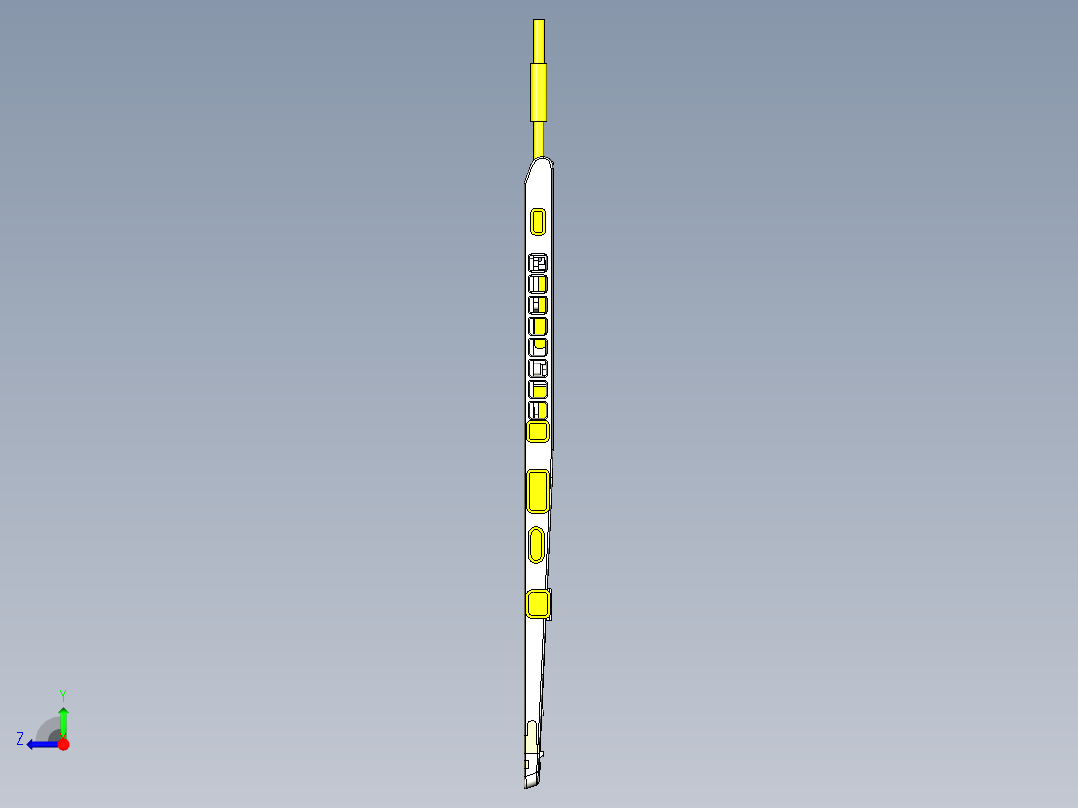 电脑外壳C件侧孔侧孔GONOGO检具模型右视图