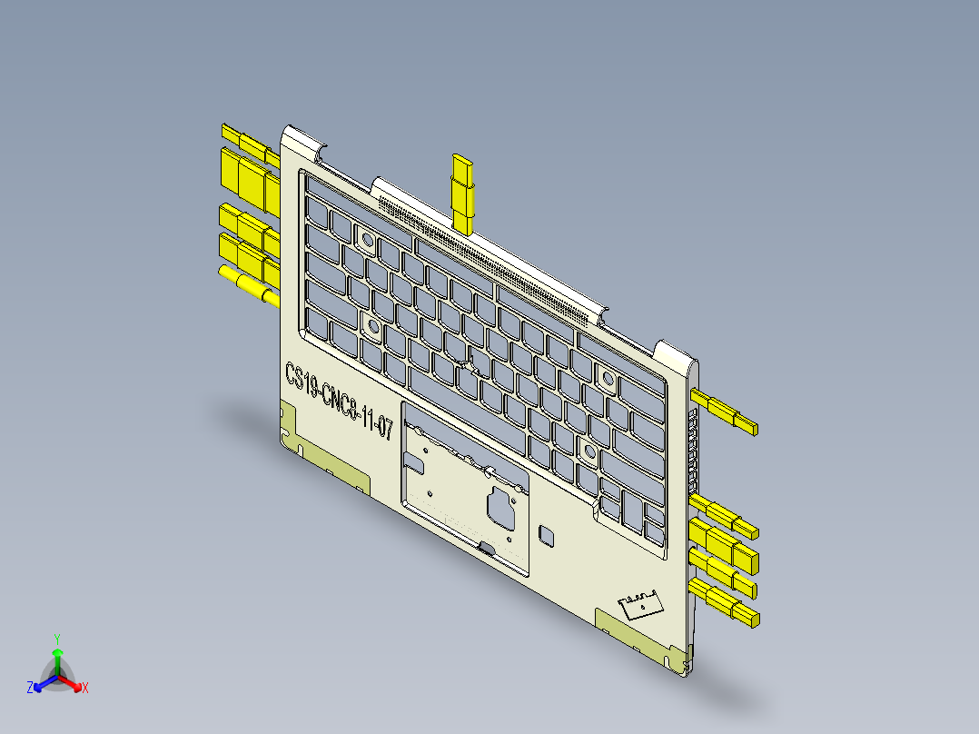 电脑外壳C件侧孔侧孔GONOGO检具模型正等轴测图