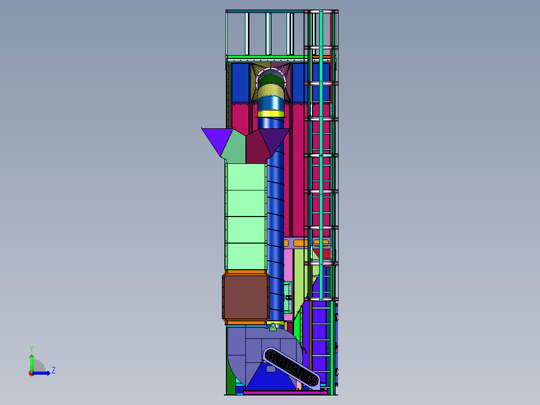 刮板输送槽防爆中央除尘系统左视图