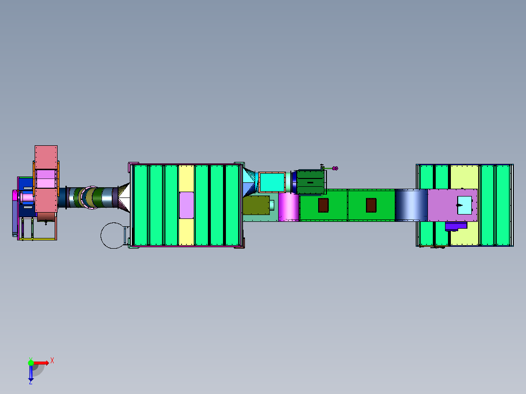 刮板输送槽防爆中央除尘系统俯视图