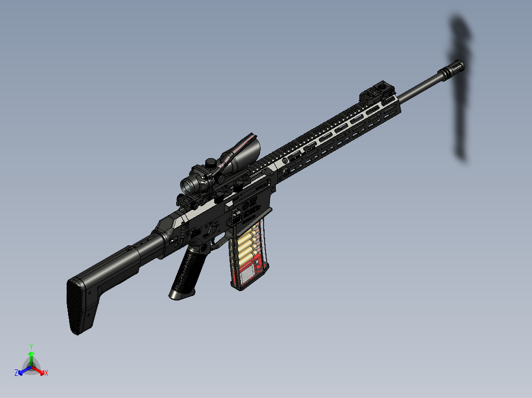 手枪左轮冲锋枪老式狙击步枪设计3D图纸perun-b-308 STP