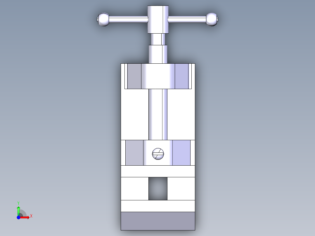 CATIA V5 中的台虎钳装配前视图