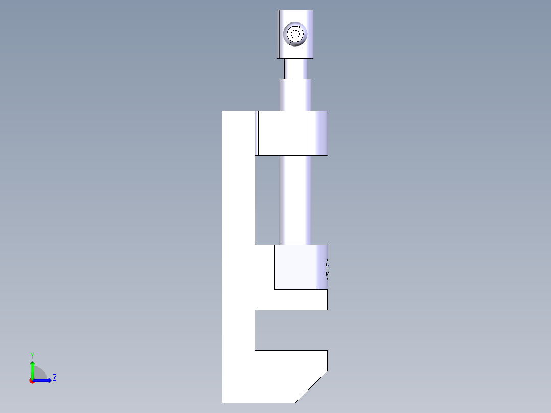CATIA V5 中的台虎钳装配左视图