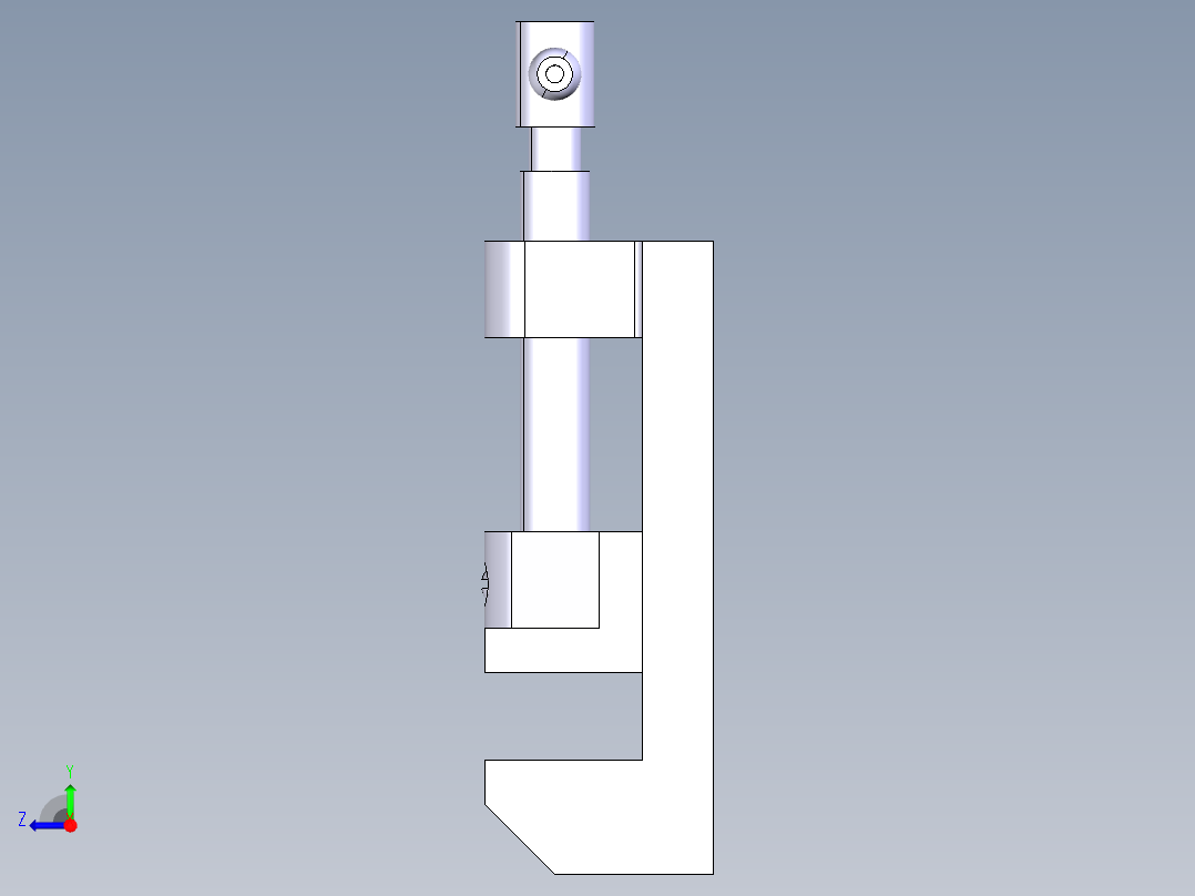 CATIA V5 中的台虎钳装配右视图