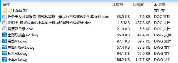 桥式起重机小车运行机构和起升机构设计含开题及5张CAD图