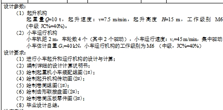 桥式起重机小车运行机构和起升机构设计含开题及5张CAD图