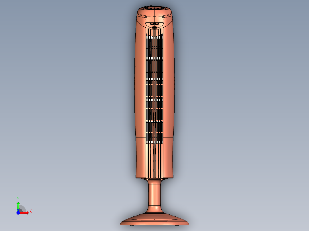 美的空调塔扇旋转风扇结构源文件--1201187--80前视图