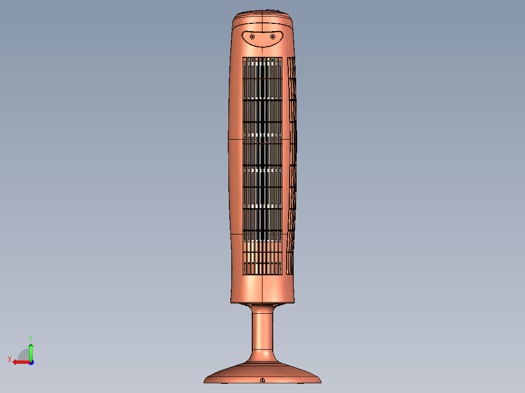 美的空调塔扇旋转风扇结构源文件--1201187--80后视图