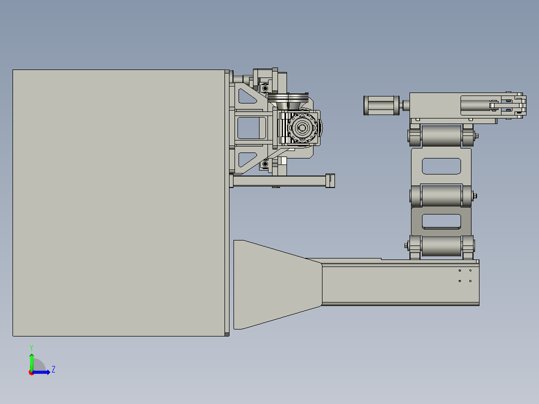 单臂半自动旋转压机左视图