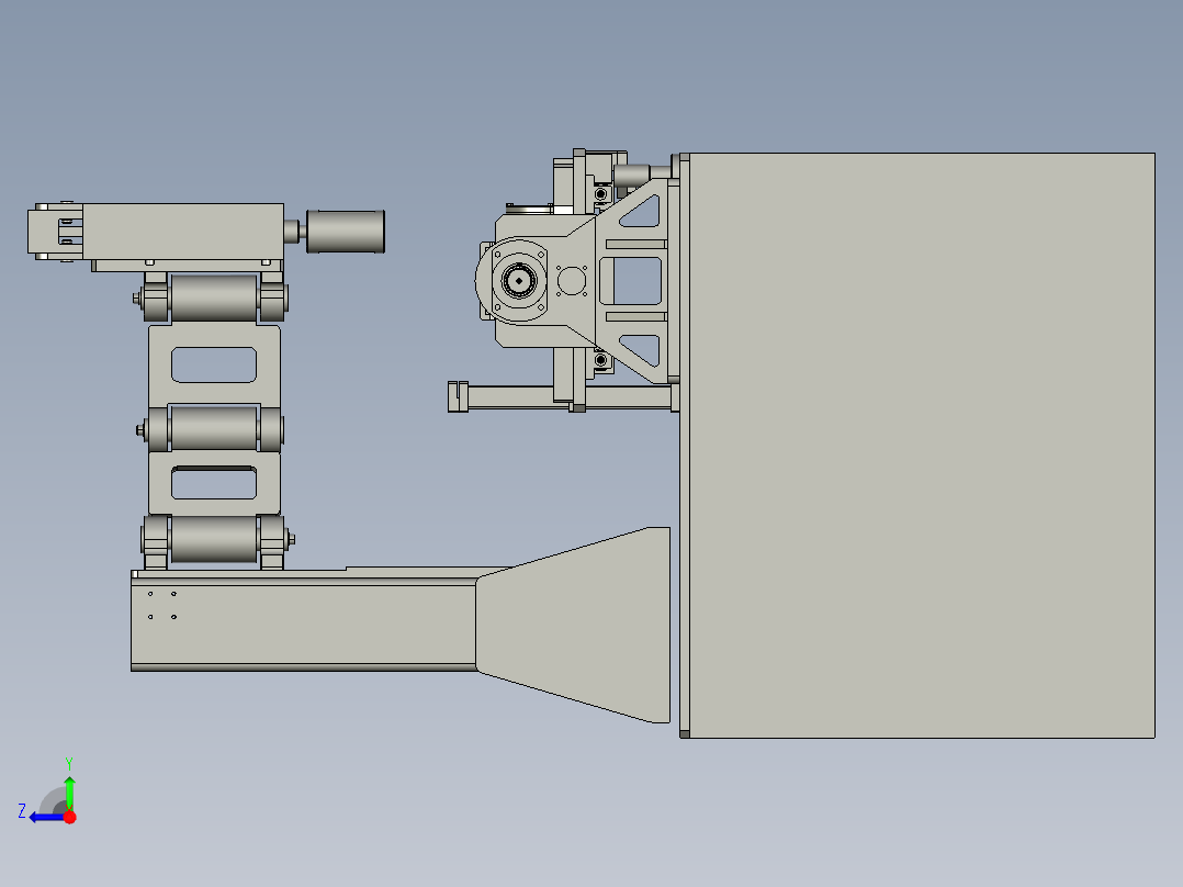 单臂半自动旋转压机右视图