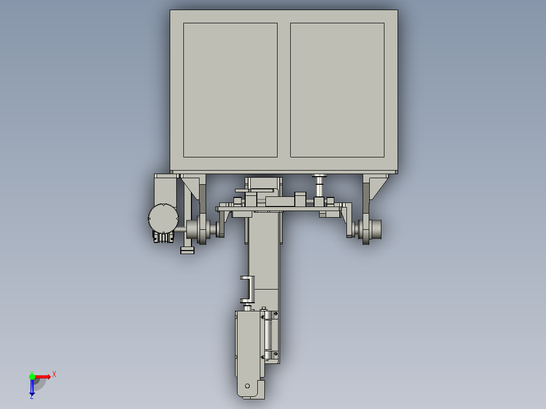 单臂半自动旋转压机俯视图