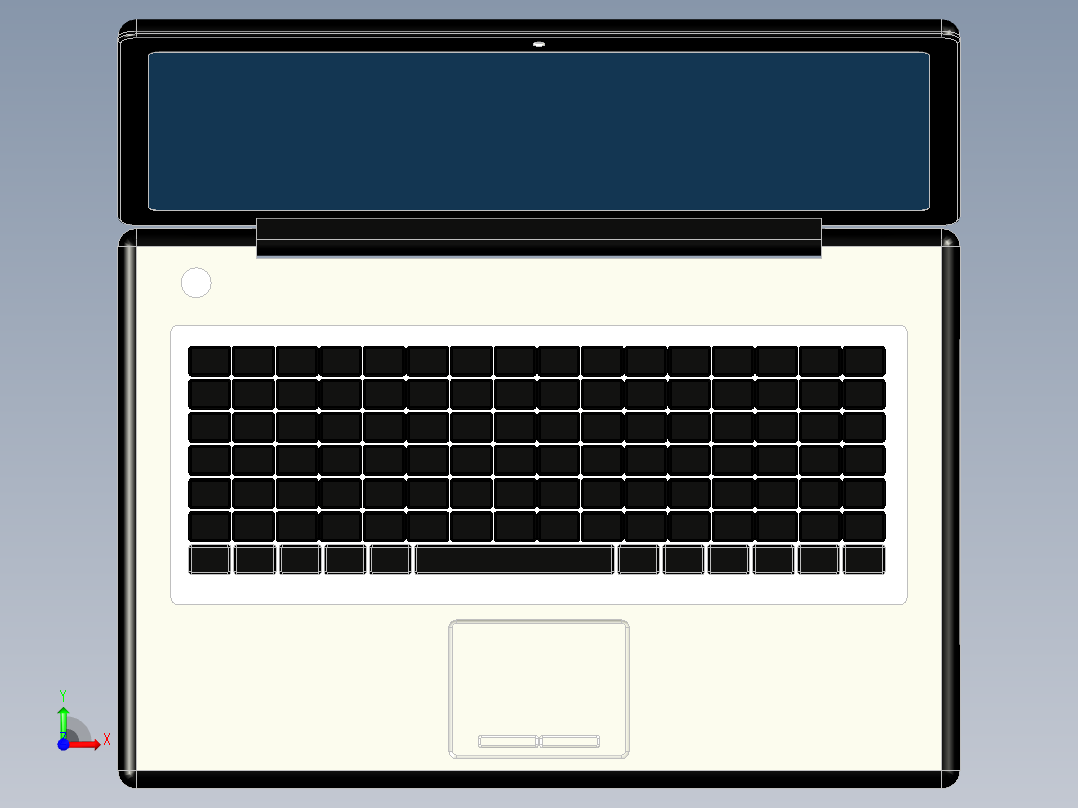笔记本电脑前视图