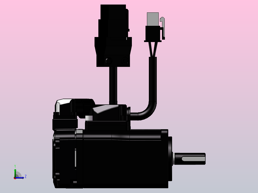 台达电机 ECM-B3L-C20401RS1（100w低惯量无刹车增量型）左视图