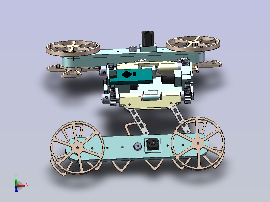 机械探测器机器人主视图