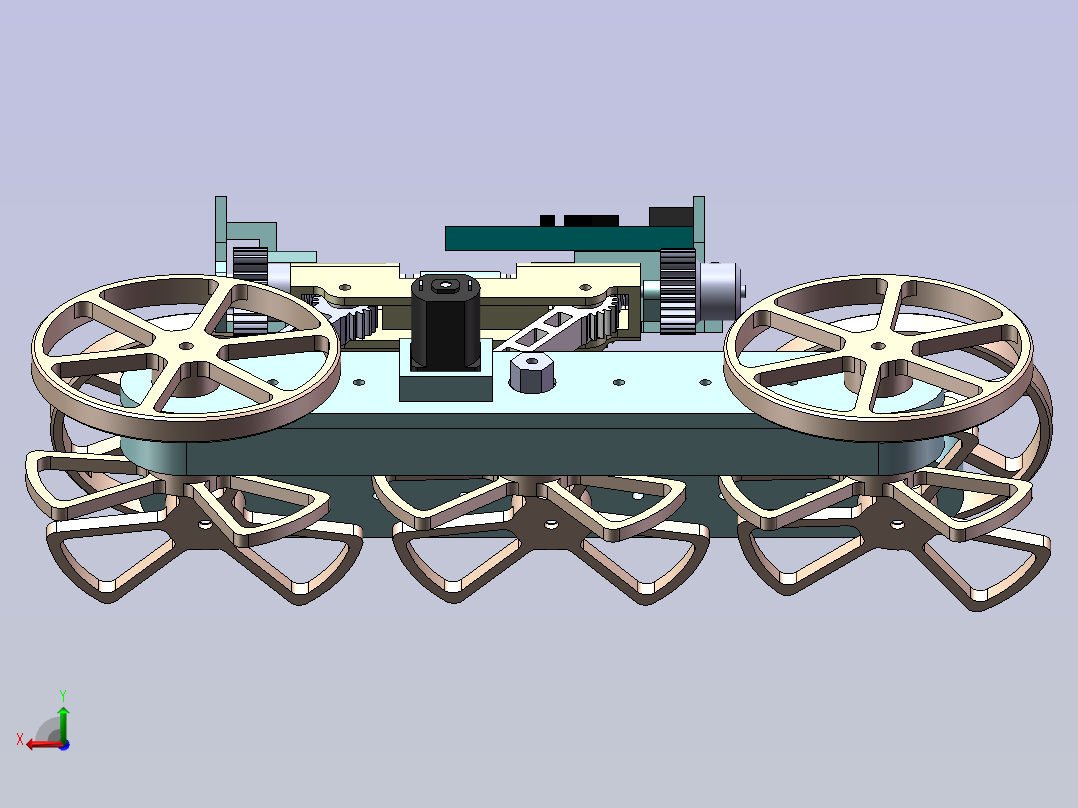 机械探测器机器人后视图