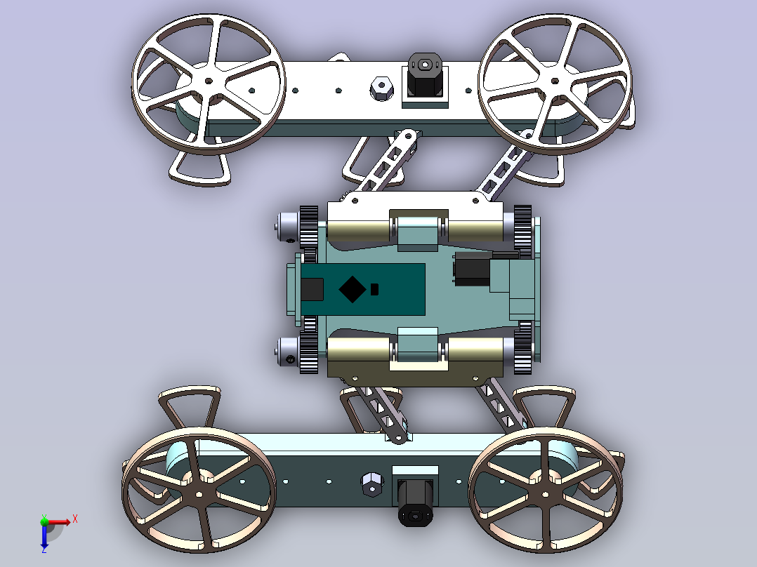 机械探测器机器人俯视图