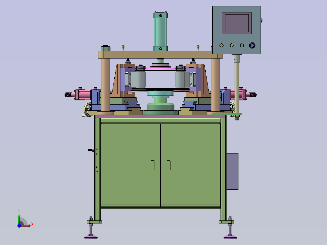 立式自动旋压机前视图