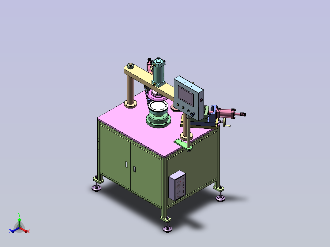 立式自动旋压机正等轴测图