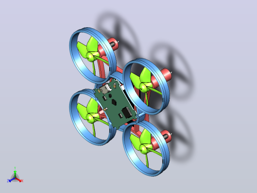 配桨叶保护罩的无人机3D数模图纸+iges格式正等轴测缩略图