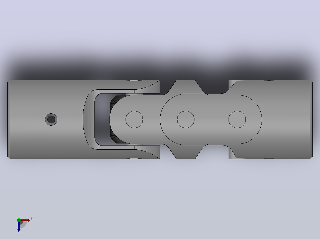 万向联轴器WX2-PB-Φ8／ΦWX,WXD型小型十字轴万向联轴器俯视图