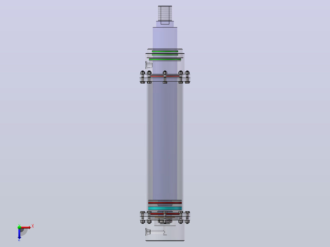 专用卧式铣床液压系统（SW+CAD+说明书）俯视图