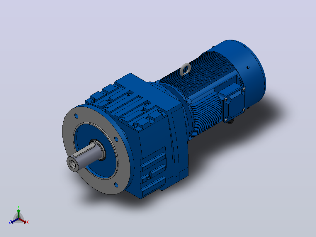 RF57法兰轴伸式安装斜齿轮减速机RF57-Y0.25-4P-71-M1-0°-Φ200主视图
