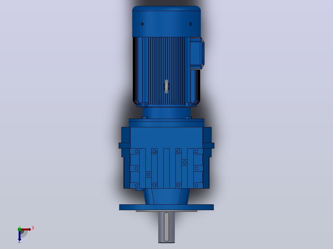 RF57法兰轴伸式安装斜齿轮减速机RF57-Y0.25-4P-71-M1-0°-Φ200俯视图