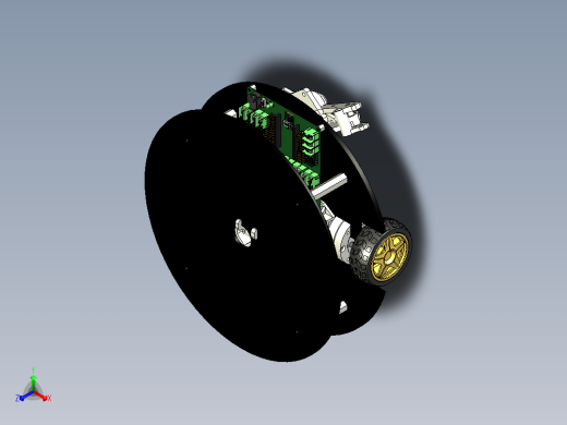 绘制预先编程线条的编程小车3D图纸 f3d STEP格式