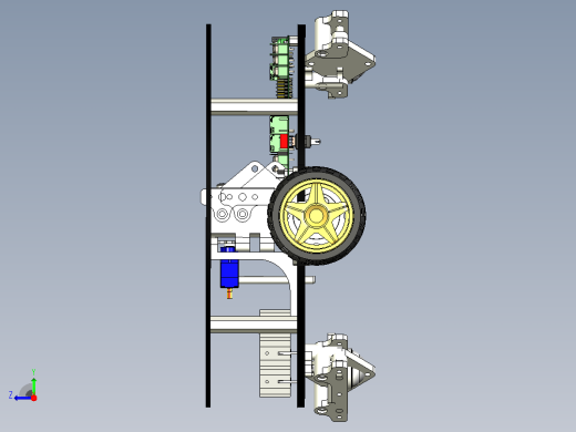 绘制预先编程线条的编程小车3D图纸 f3d STEP格式右视缩略图