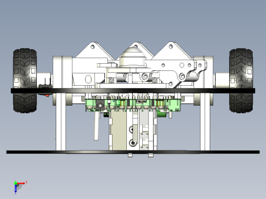 绘制预先编程线条的编程小车3D图纸 f3d STEP格式俯视缩略图