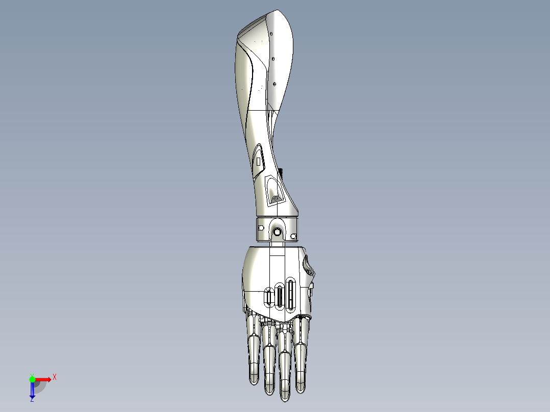 右手臂假肢 3D图纸 非标机械自动化3D三维图纸俯视图